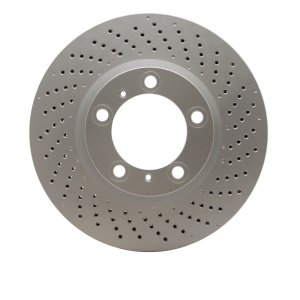 Porsche 718 Cayman Brake Rotor (1) - Right Front - R1 Concepts - GEOSPEC Coated, Drilled - `09-`23